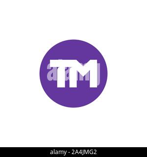 Initial letter TM logo line unique modern. Initial letter logo line unique modern Stock Vector