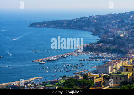 Italy, Campania, Naples, cityscape viewed from Castel Sant'Elmo, gulf of Naples Stock Photo