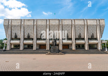 Almaty Kazakh State Academic Drama Theater named after Auezov Breathtaking View on a Sunny Blue Sky Day