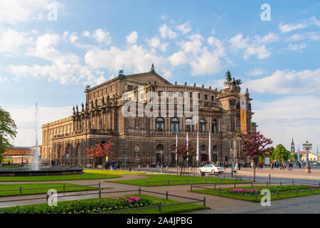 Dresden, Germany - May 24, 2010: historic Semperopera in Dresden with blue sky Stock Photo