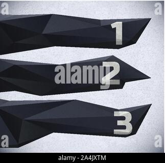 Low poly infographic with numbers Stock Vector