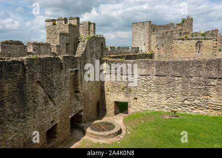 Ludlow Castle, Shropshire, England. A fine medieval castle which is a tourist attraction in the town of Ludlow. Stock Photo