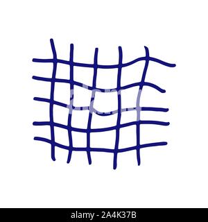 Hand drawn blue grid. Vector illustration. Stroke ink and marker. Stock Vector
