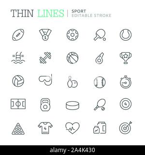 Collection of sport related line icons. Vector eps8 Stock Vector