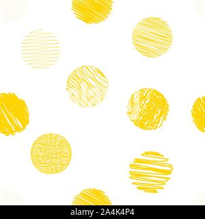 Seamless pattern with textured grunge circles, pattern for fabric, paper wrapping with rounds, print. Vector illustration Stock Vector