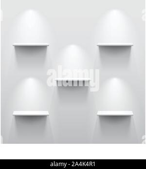 Five shelves with shadow in empty white room Stock Vector Image & Art ...