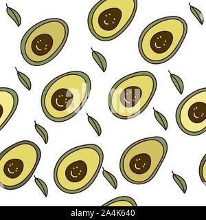 Avocado seamless pattern for print and textile. Avocado vector wrapping paper Stock Vector