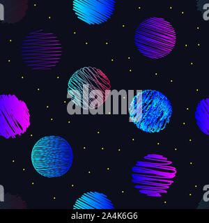 Seamless pattern with textured grunge circles, pattern for fabric, paper wrapping with rounds, print. Vector illustration Stock Vector