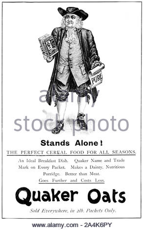 Victorian era, Quaker Oats, vintage advertising from 1899 Stock Photo ...