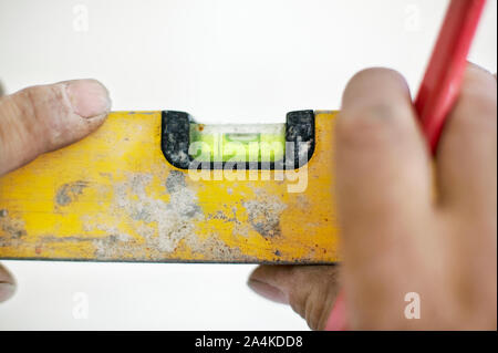 Using a level Stock Photo