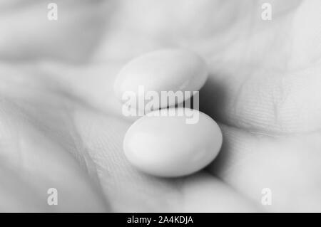 Pills - tablets in a palm Stock Photo