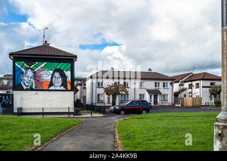 DERRY, LONDONDERRY / NORTHERN IRELAND - OCTOBER 12 2019: The Bogside is a neigbourhoud outside the city walls of Derry. Stock Photo