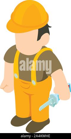 Electrician icon, isometric style Stock Vector