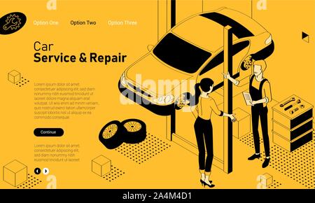 Car services mobile app template Stock Vector