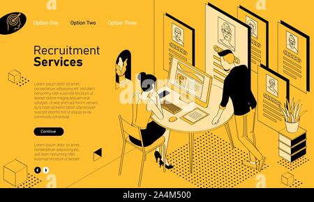 Recruiting and hiring template Stock Vector