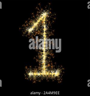 glittering sparks numbers Stock Vector