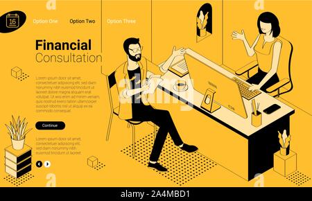 financial consulting Concept for web page Stock Vector