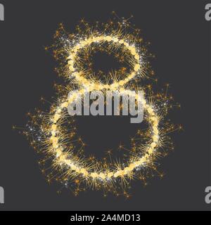 glittering sparks numbers Stock Vector