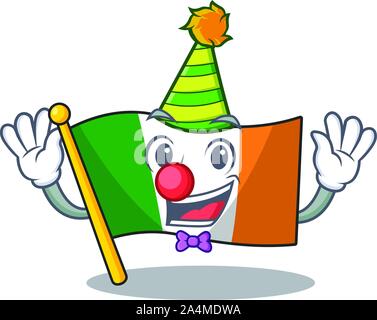 Clown flag ireland mascot the character shape Stock Vector