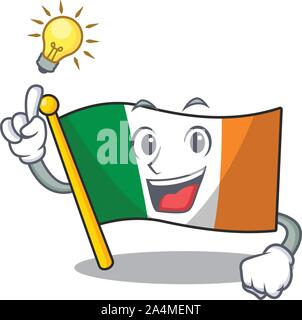 Have an idea flag ireland mascot the character shape Stock Vector