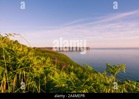 Atlantic Coastline and Cliffs near Fort la Latte on a Sunny Summer Day in  Bretagne, France Stock Photo