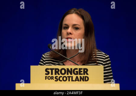 Aberdeen, UK. 15 October 2019.  Pictured: Kate Forbes MSP of the Scottish National Party (SNP).  Scottish National Party (SNP) National Conference, at The Event Complex Aberdeen(TECA). Credit: Colin Fisher/Alamy Live News Stock Photo