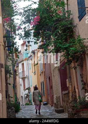 The back streets of Collioure Stock Photo