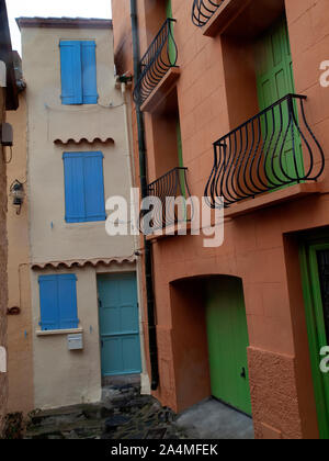 The back streets of Collioure Stock Photo