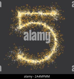 glittering sparks numbers Stock Vector