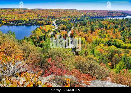 Dorset, Ontario, Canada, North America, autumn colors as seen from the Fire tower. Stock Photo