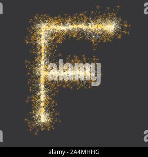 glittering sparks leters set Stock Vector