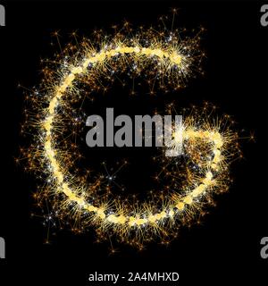glittering sparks leters set Stock Vector