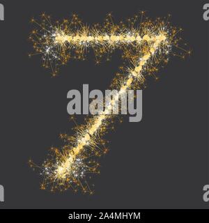glittering sparks numbers Stock Vector