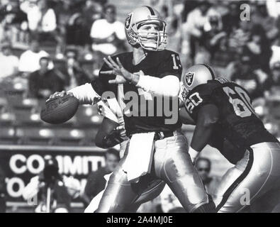 Los Angeles Raiders running back Bo Jackson (34) carries the ball after  taking handoff from quarterback Jay Schroeder (13) against the Kansas City  Chiefs, Sunday, Nov. 25, 1990, in Los Angeles. The