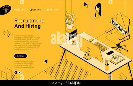 Recruiting and hiring template Stock Vector
