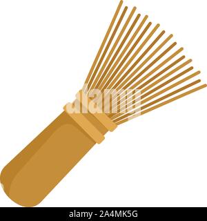 Matcha tea whisk icon. Flat illustration of matcha tea whisk vector icon for web design Stock Vector