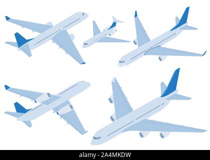Isometric planes set. Stock Vector