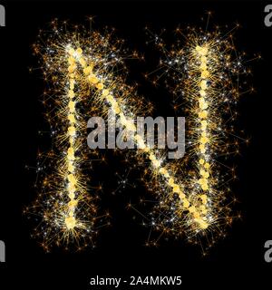 glittering sparks leters set Stock Vector