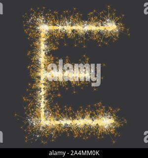 glittering sparks leters set Stock Vector