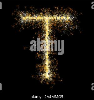 glittering sparks leters set Stock Vector