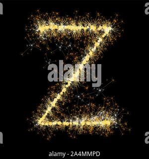 glittering sparks leters set Stock Vector