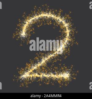 glittering sparks numbers Stock Vector