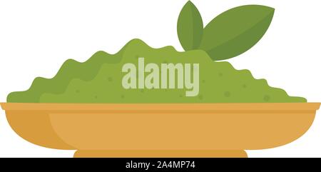 Matcha salad icon. Flat illustration of matcha salad vector icon for web design Stock Vector