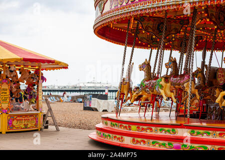 The seaside resort town of Brighton and Hove in East Sussex, England on August 3, 2019. Stock Photo