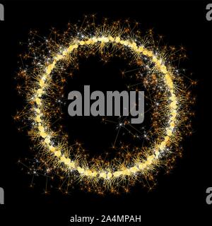 glittering sparks leters set Stock Vector