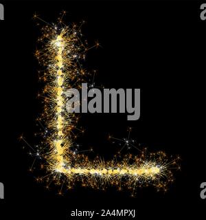 glittering sparks leters set Stock Vector