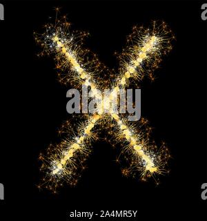 glittering sparks leters set Stock Vector