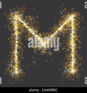 glittering sparks leters set Stock Vector
