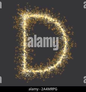 glittering sparks leters set Stock Vector