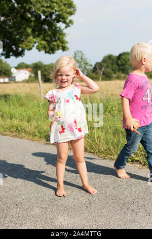 Smiling girl looking at camera Stock Photo